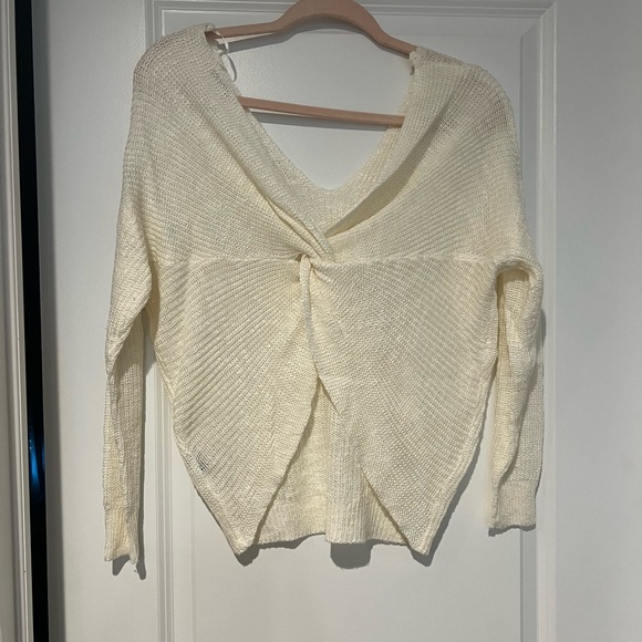 Ivory Knit Back Knot Sweater - Picture 3 of 3